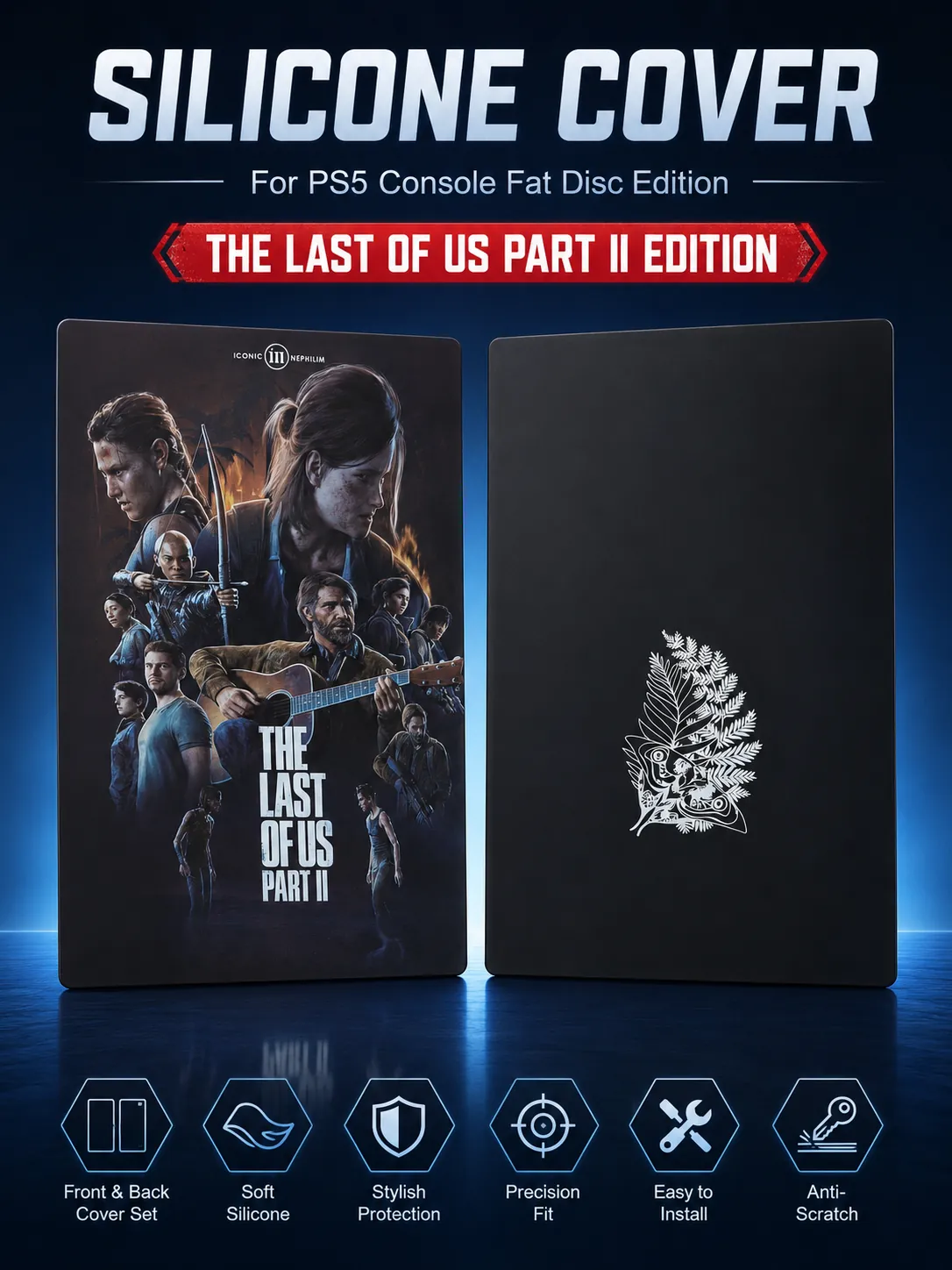 PS5 Fat Disc Edition The Last of Us Part II Silicone Console Cover