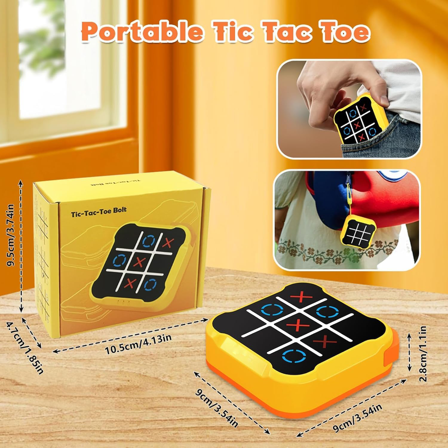 Electronic Fun Tic Tac Toe X-O Game Yellow