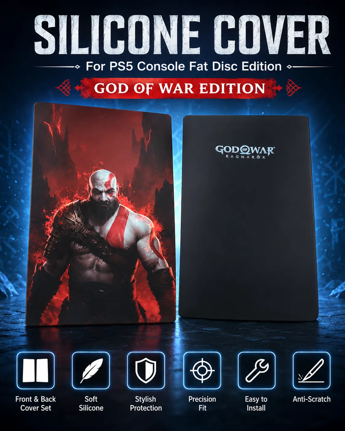 God of War Silicone Cover for PS5 Fat Disc Edition