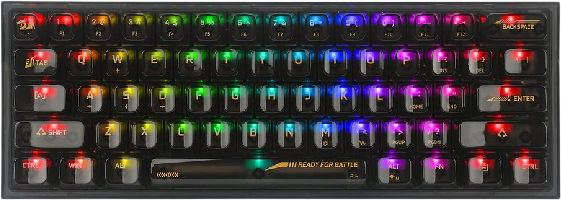 كيبورد Redragon K617 CTB-RGB مدمج بإضاءة RGB وهيكل شفاف