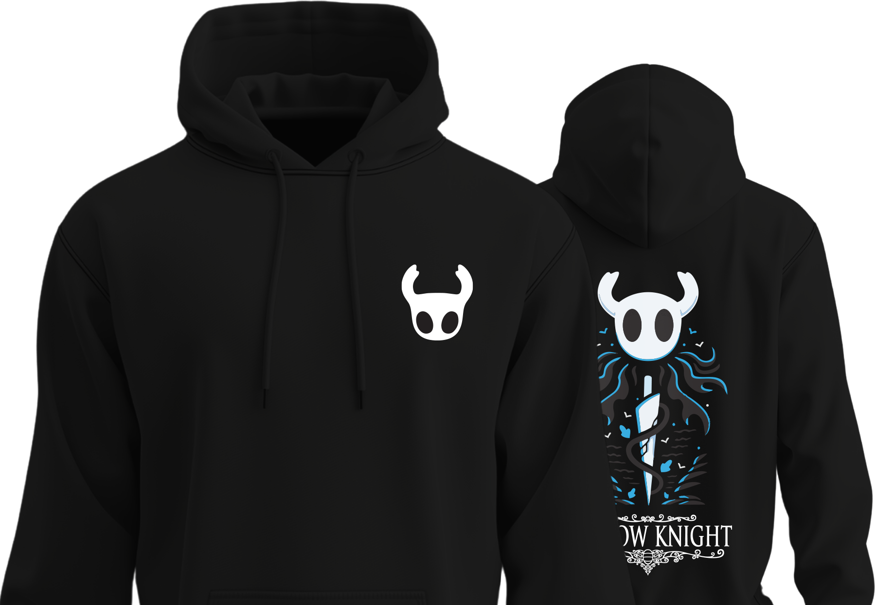Knight of No Words – Hollow Knight Hoodie – Black