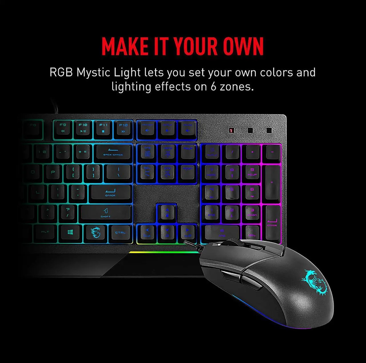 MSI VIGOR GK30 Combo RGB Wired Gaming Keyboard & Mouse - Black