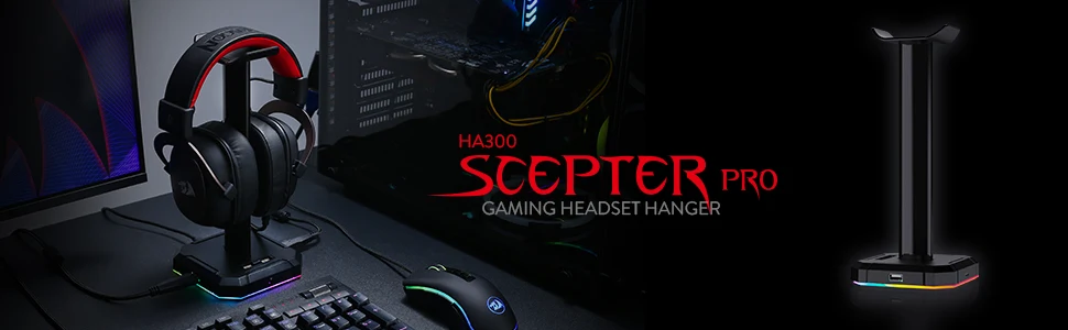 Redragon HA300 Scepter Pro RGB Headset Stand Black