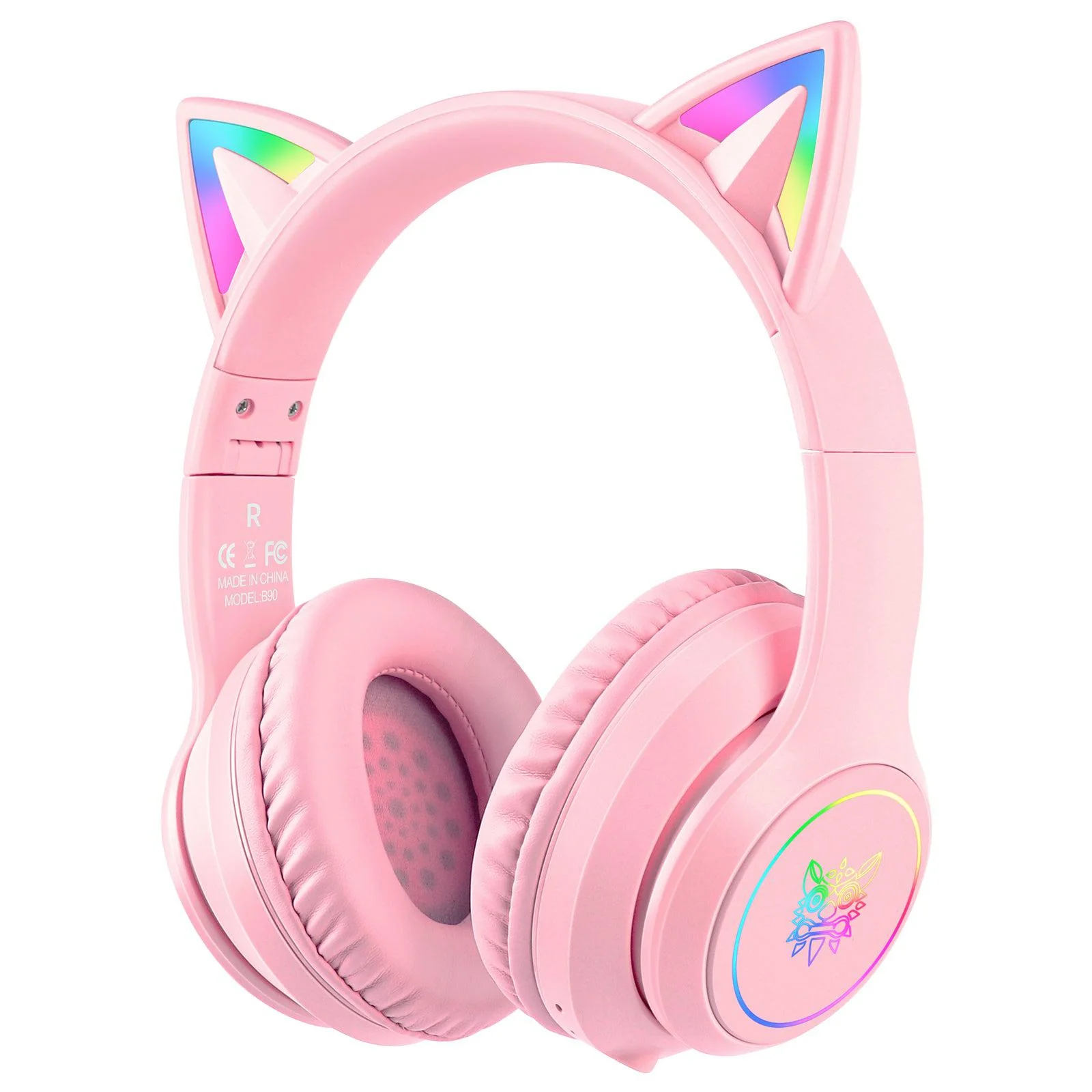 ONIKUMA B90 Cat Ear RGB Wireless Headset Pink