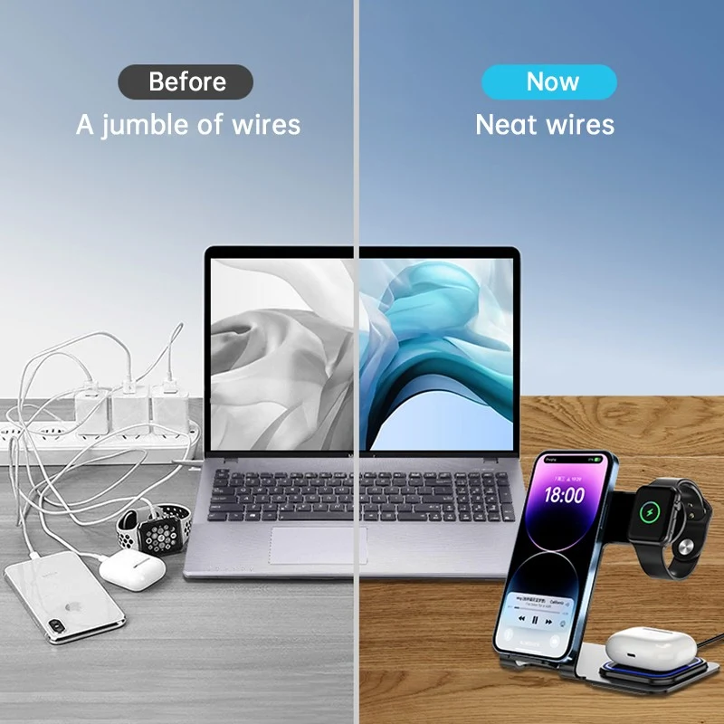 VIDVIE 3 IN 1 Wireless Charging Station