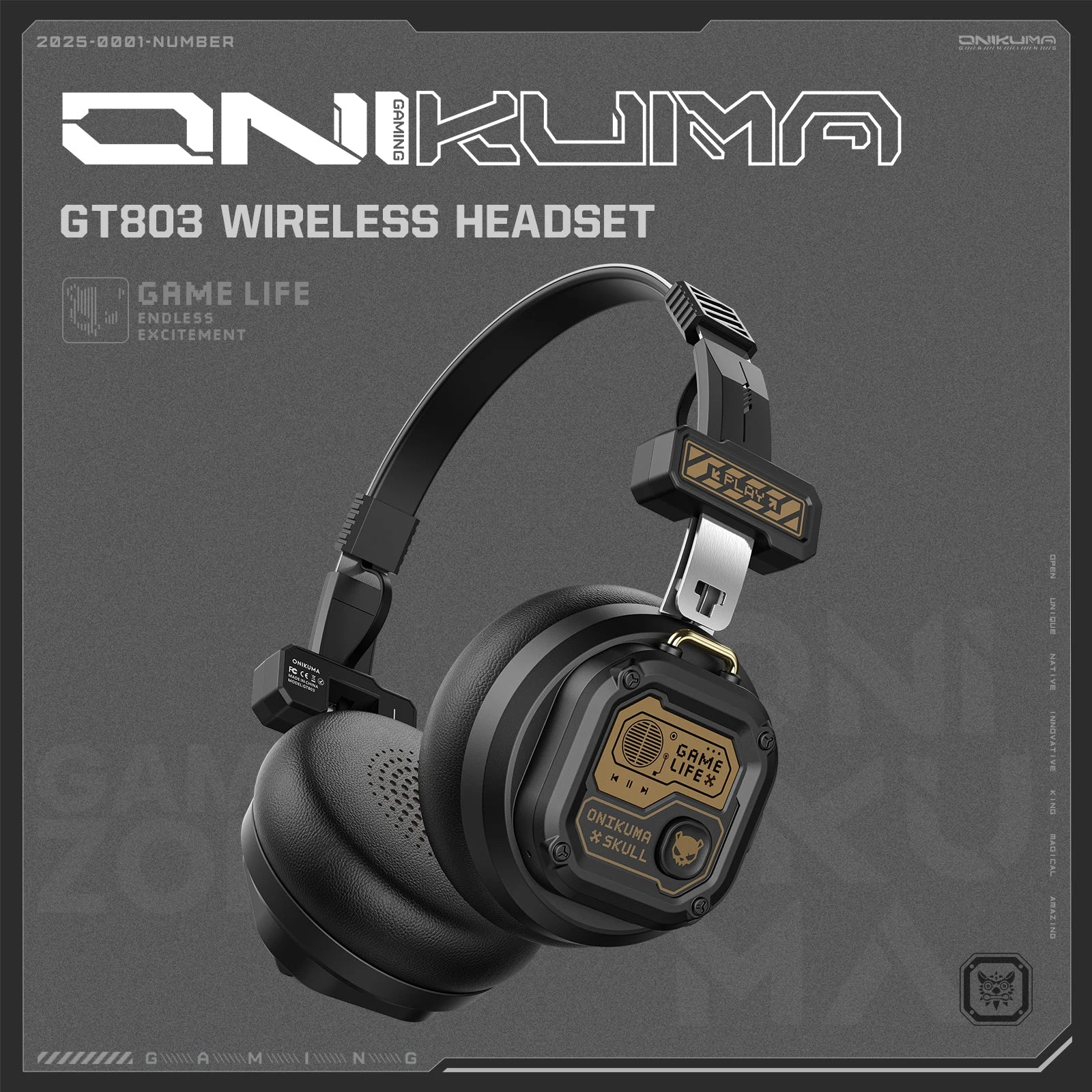 ONIKUMA GT803 Dual-Wireless Gaming Headset Black