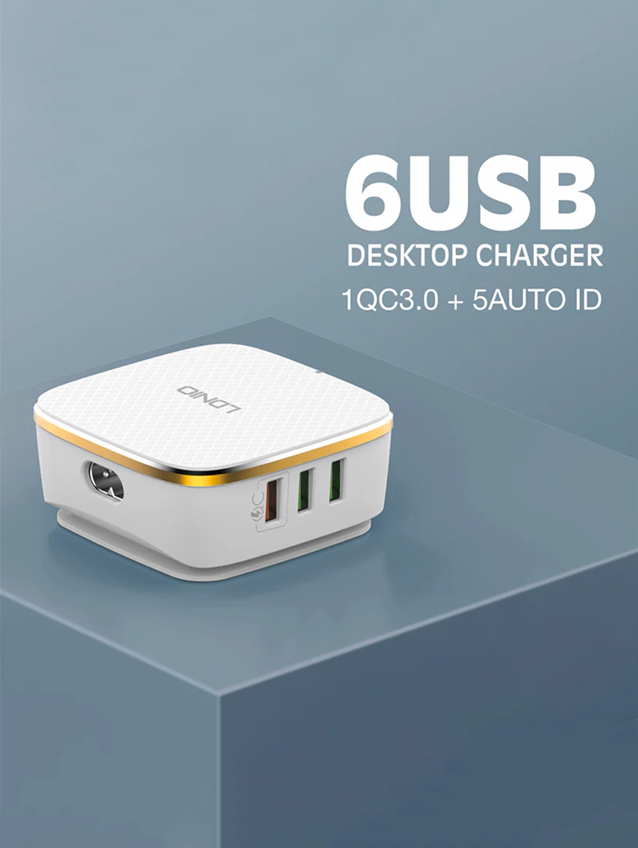 لدنيو A6704 شاحن سريع – 5×يو إس بي-إيه + QC3.0