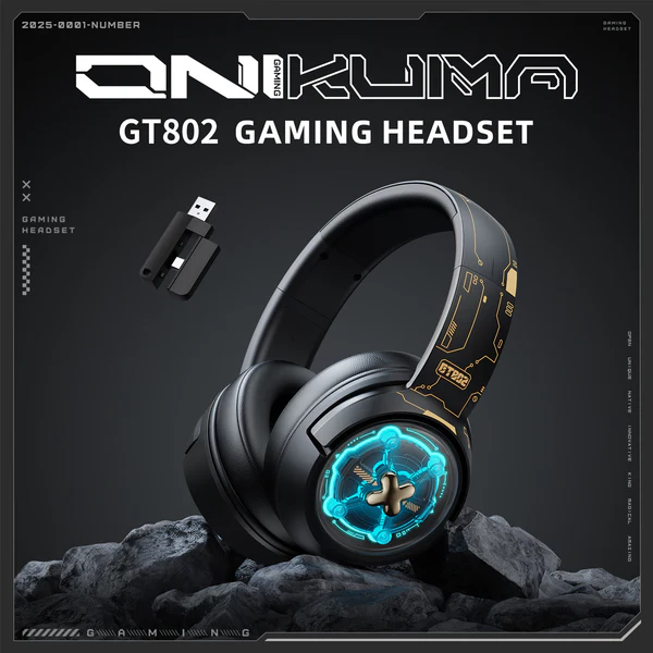 ONIKUMA GT802 Tri-Mode RGB Gaming Headset Black