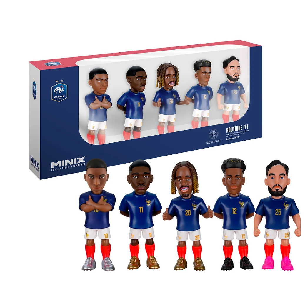 MINIX Football Stars France 5-Pack Mbappe Dembele Barcola Doue Cherki collectible figures