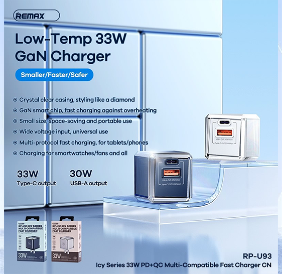 REMAX RP-U93 ICY Fast Charger 33W