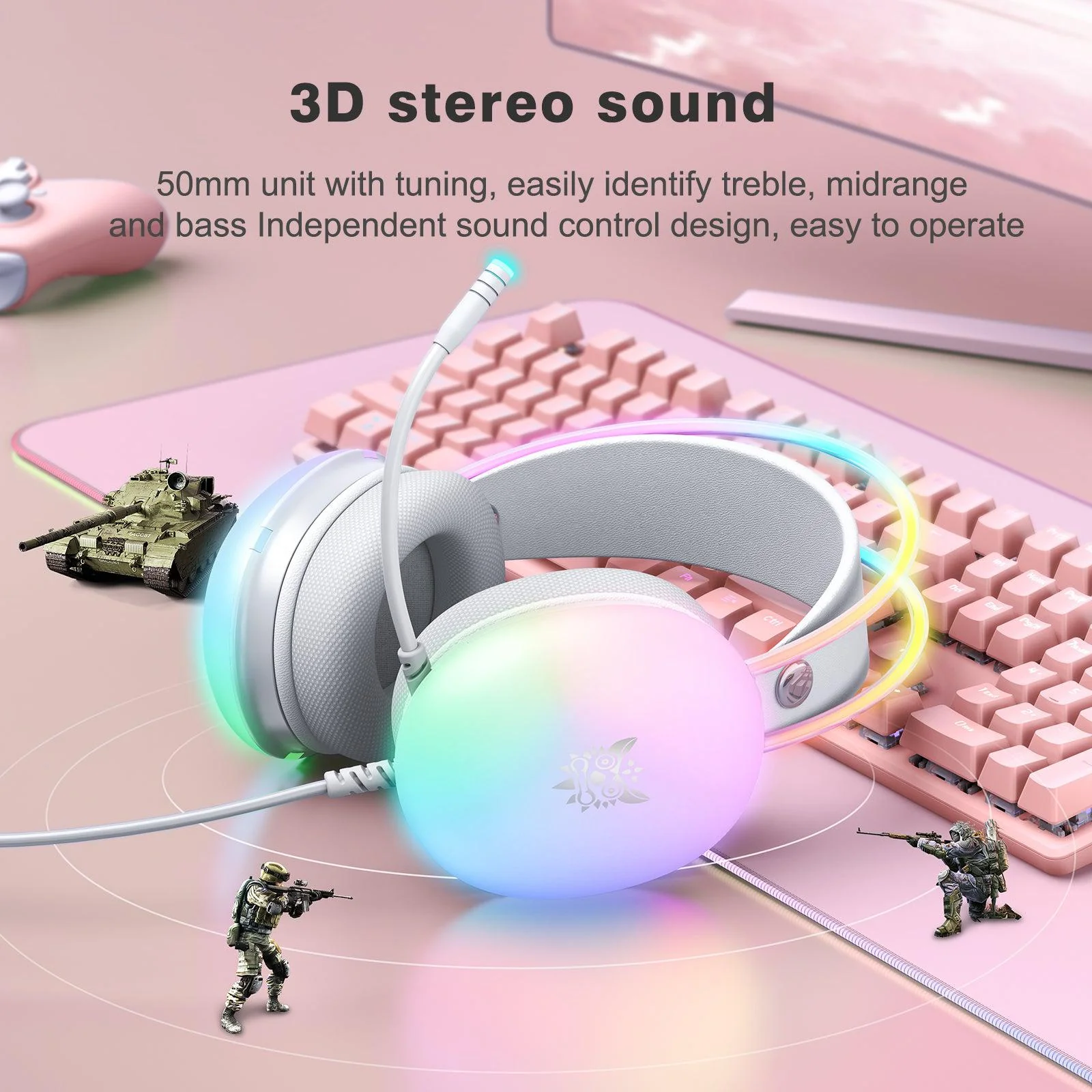ONIKUMA X25 Gaming Headset - White