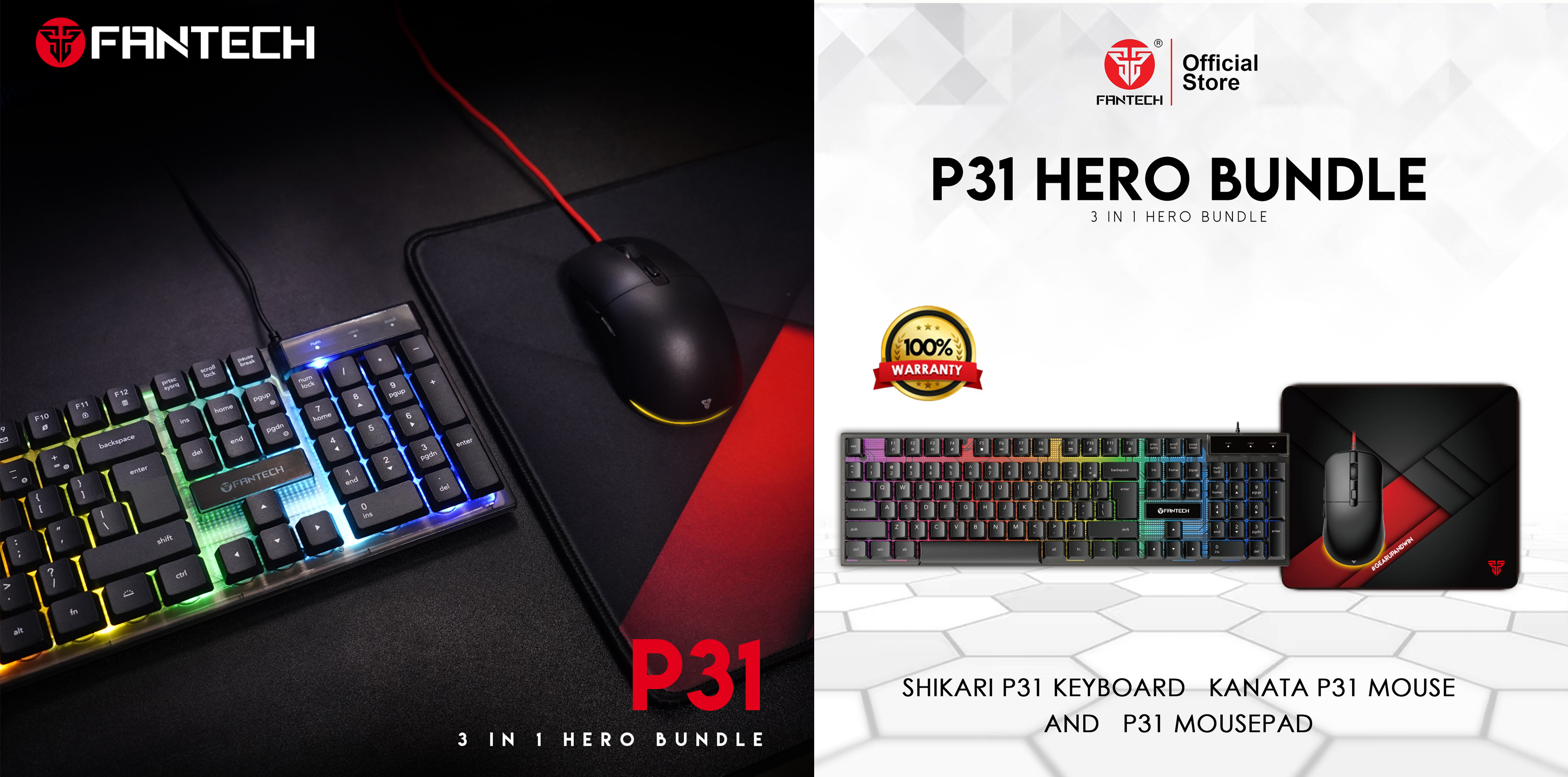 Fantech P31 Hero 3‑in‑1 Gaming Combo