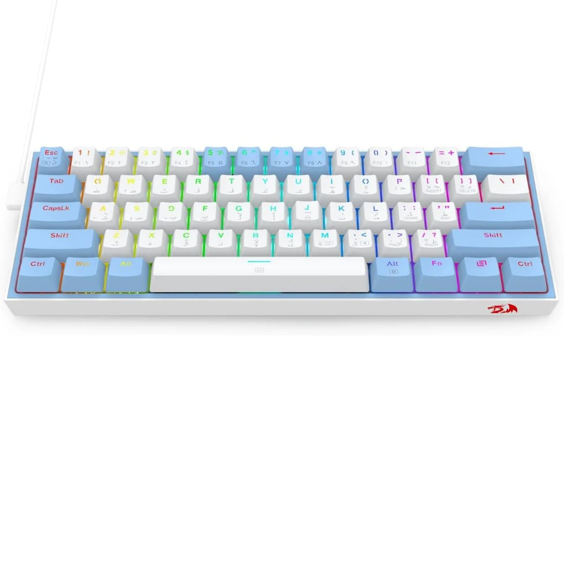 Redragon K617 Fizz Wired Mechanical RGB Gaming Keyboard White Blue