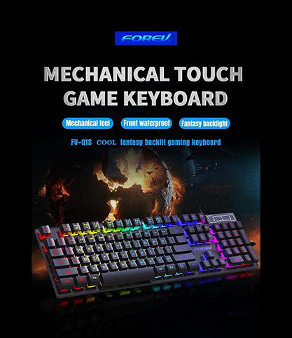 Keyboard Forev FV-Q1S with Rainbow Backlit LED Membrane