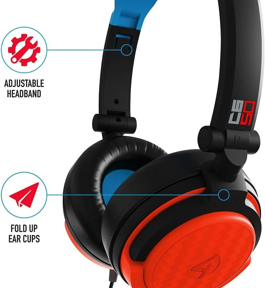 STEALTH C6-50 Stereo Wired Gaming headset - Neon Blue & Red