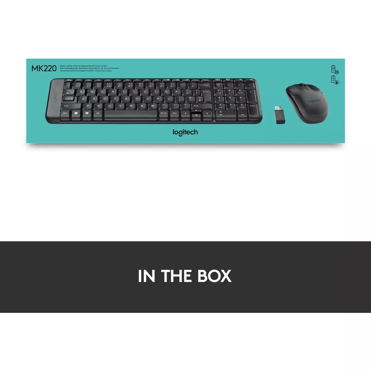 Logitech MK220 Wireless Keyboard and Mouse Combo English Arabic Layout Black