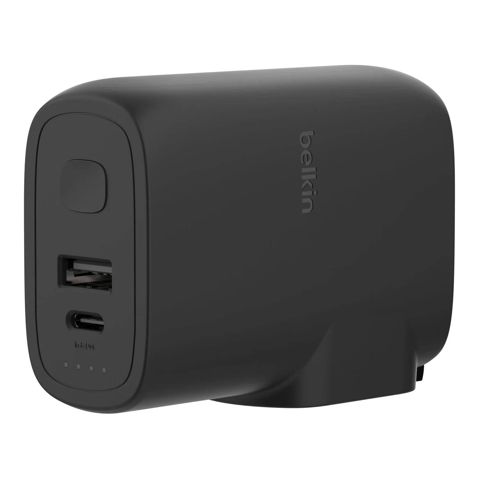 بلكين بوست تشارج شاحن هجين 25W وباور بانك 5000mAh مع طقم محولات سفر - أسود