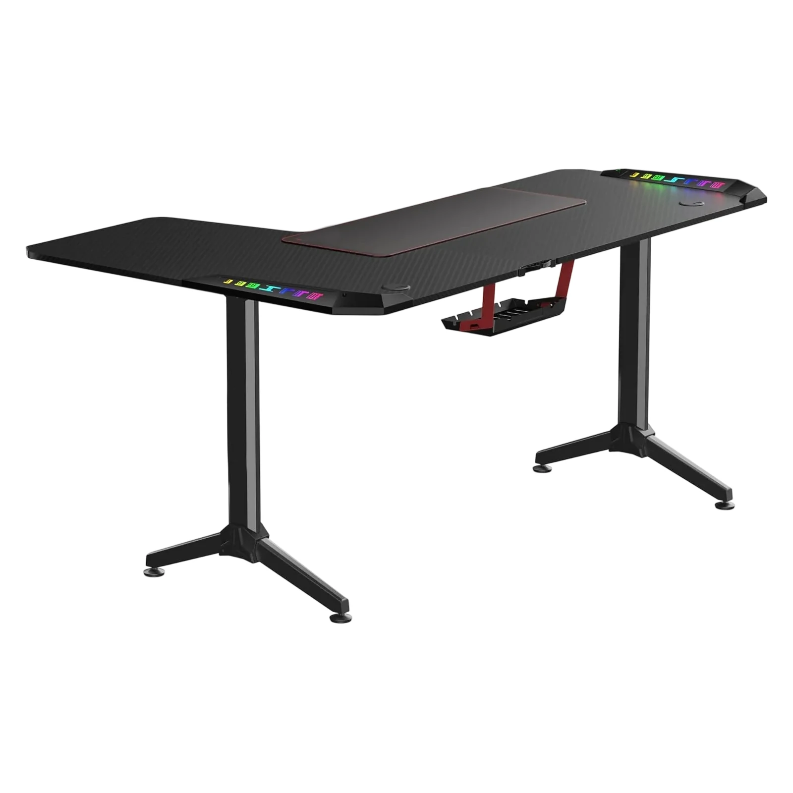 Deadskull RGB L-Shaped Gaming Desk Right Black