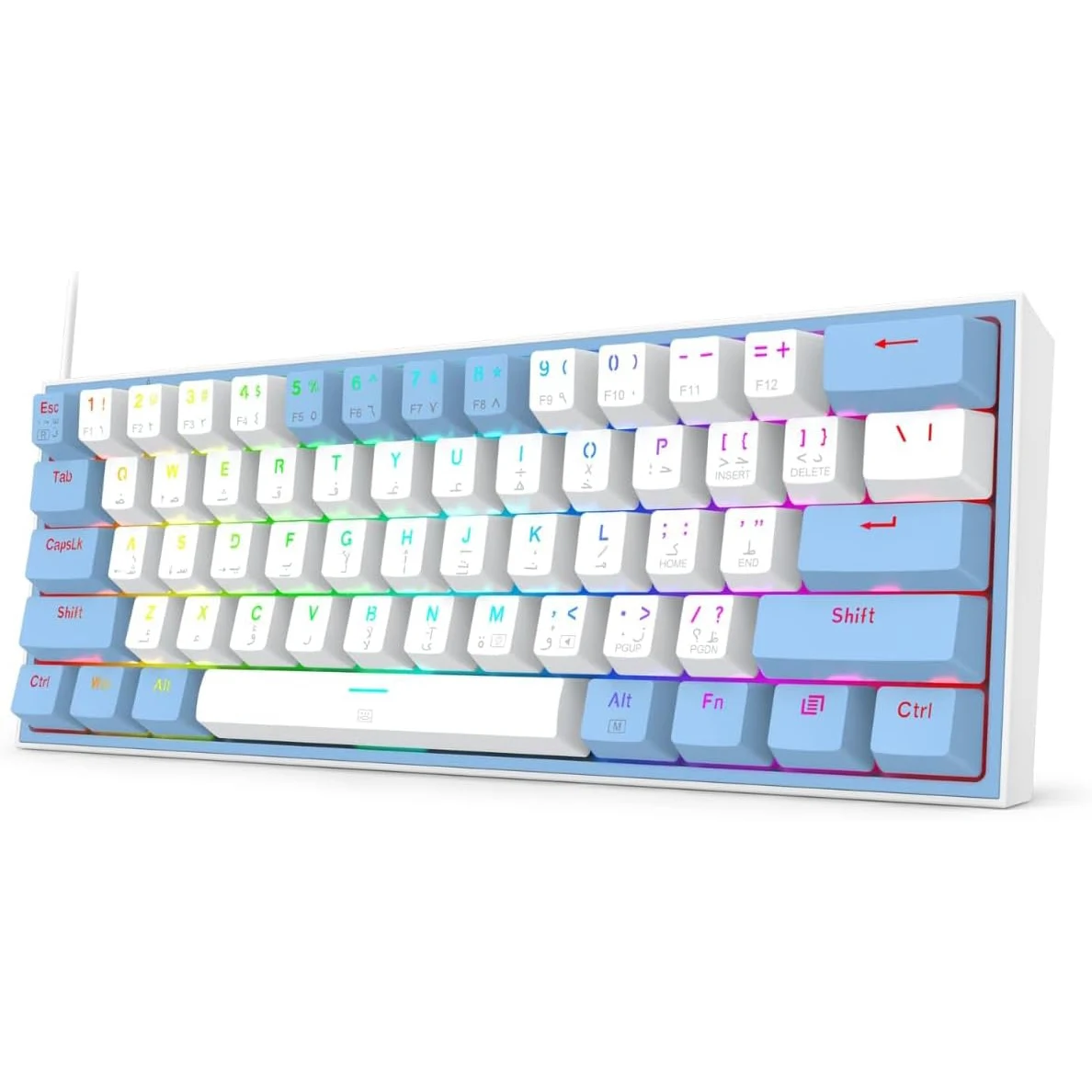 Redragon K617 Fizz Wired Mechanical RGB Gaming Keyboard - White/blue
