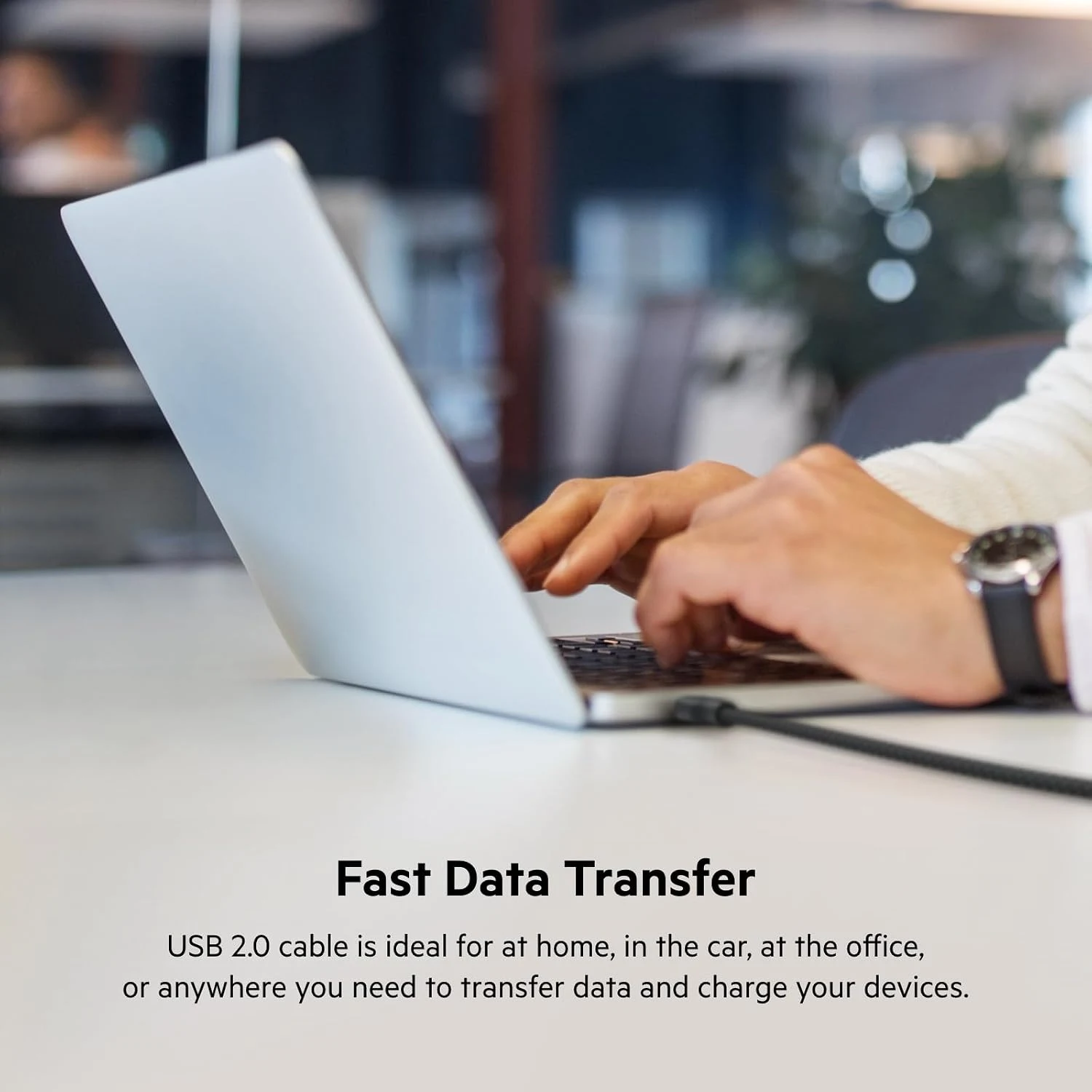 بلكين بوست تشارج كابل USB-C إلى USB-C مضفر بقوة 100W وطول 2 متر