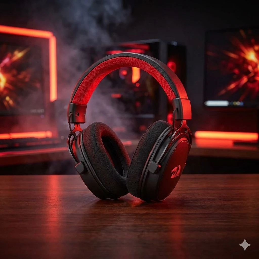Redragon H541 Pro Wireless Gaming Headset Black Open Sealed closing visual
