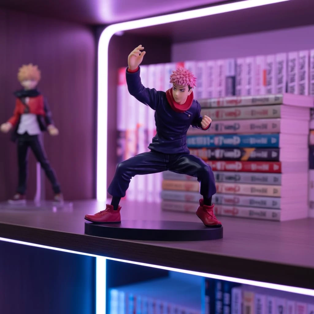 Yuji Itadori dynamic battle pose