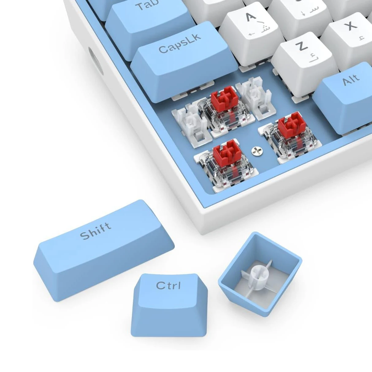 Redragon K617 Fizz Wired Mechanical RGB Gaming Keyboard - White/blue
