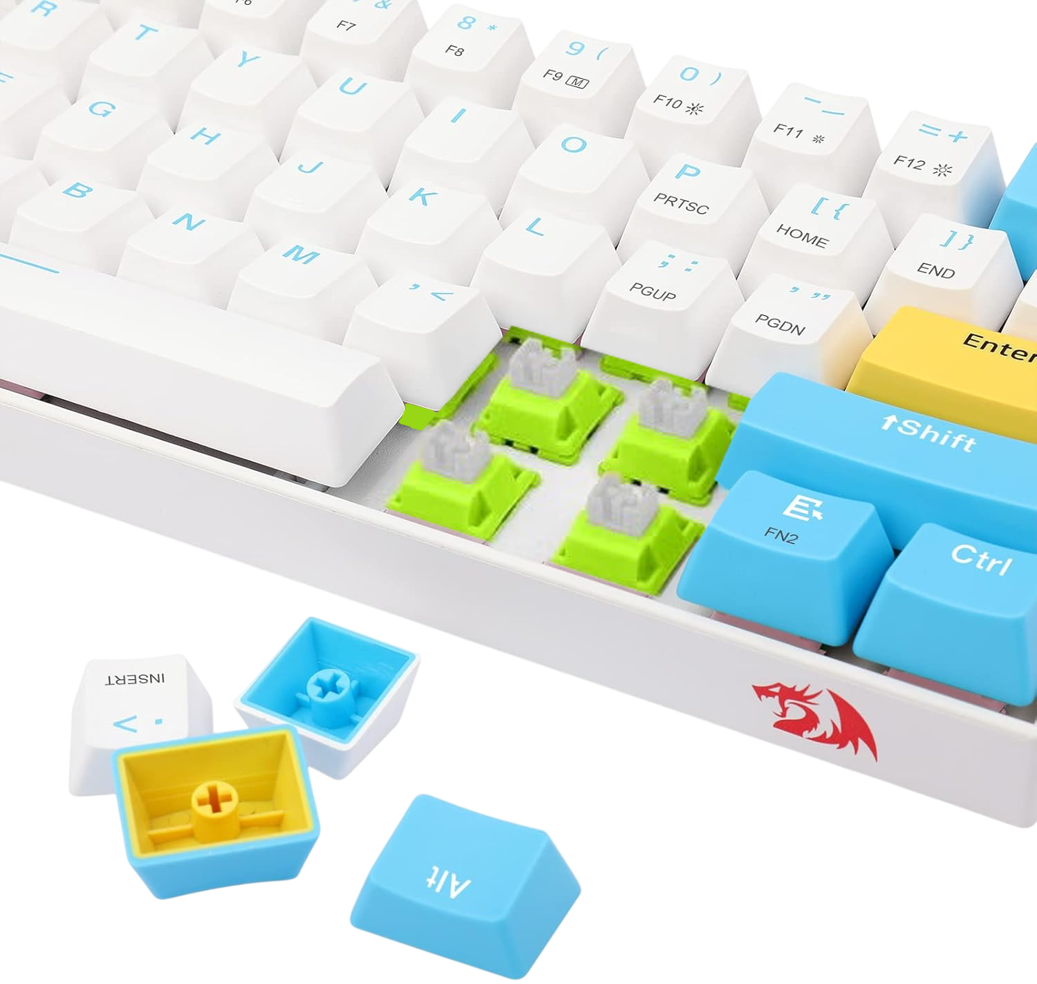 Redragon K530 Pro Draconic 60% Wireless Mechanical Gaming Keyboard White switch - White/Blue
