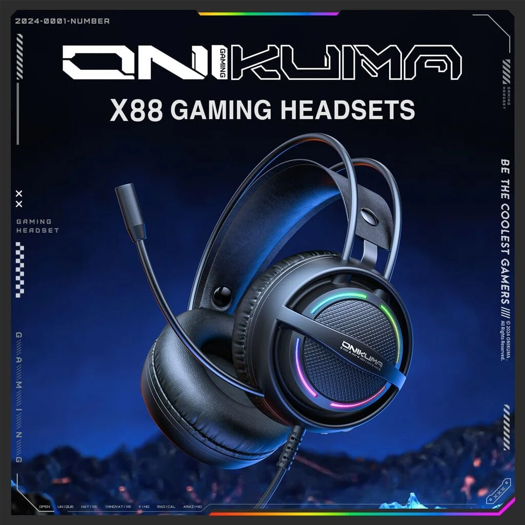 ONIKUMA X88 RGB Wired Gaming Headset Black