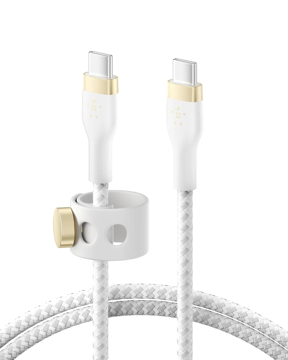 بلكين بوست تشارج برو فليكس كابل USB-C إلى USB-C مضفر بقوة 60W وطول 1 متر - أبيض