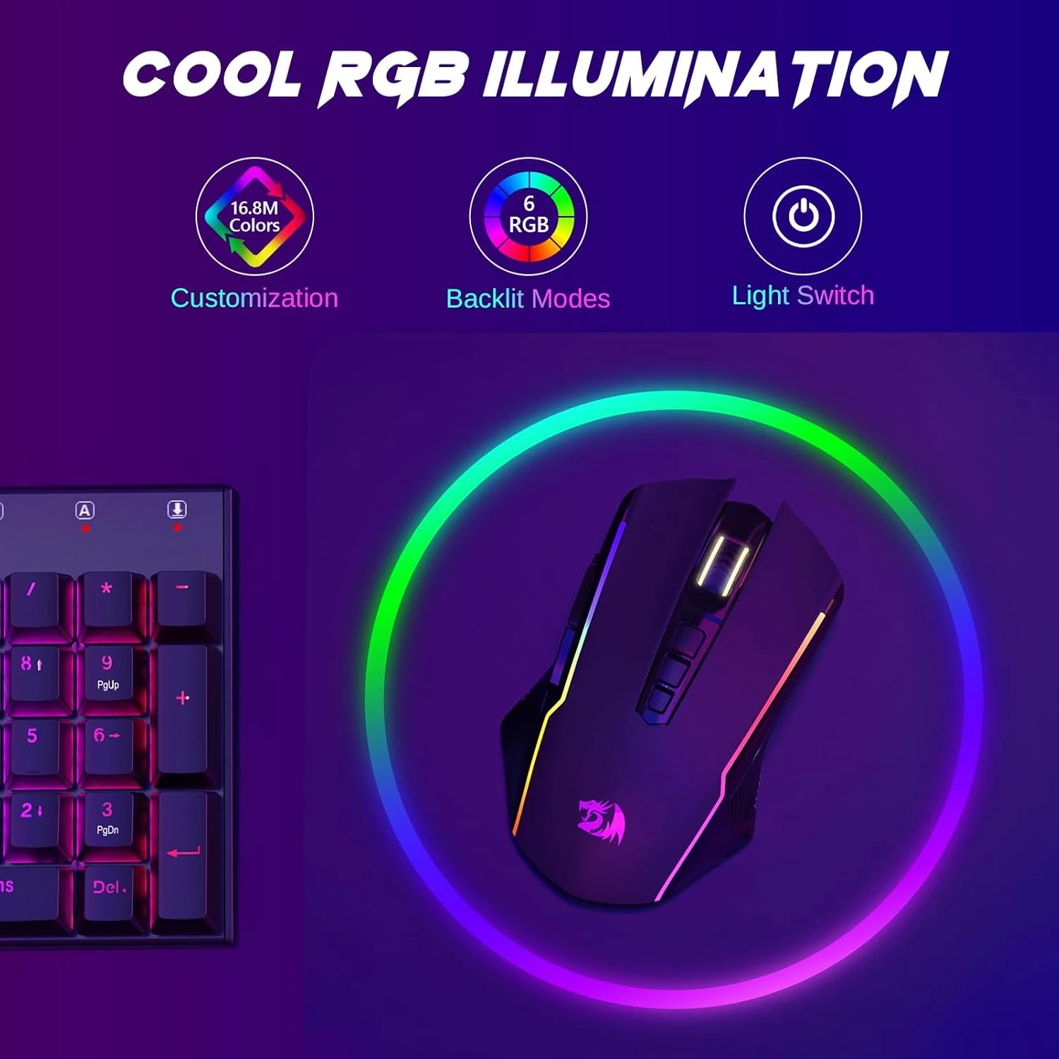 Redragon M914 RGB lighting