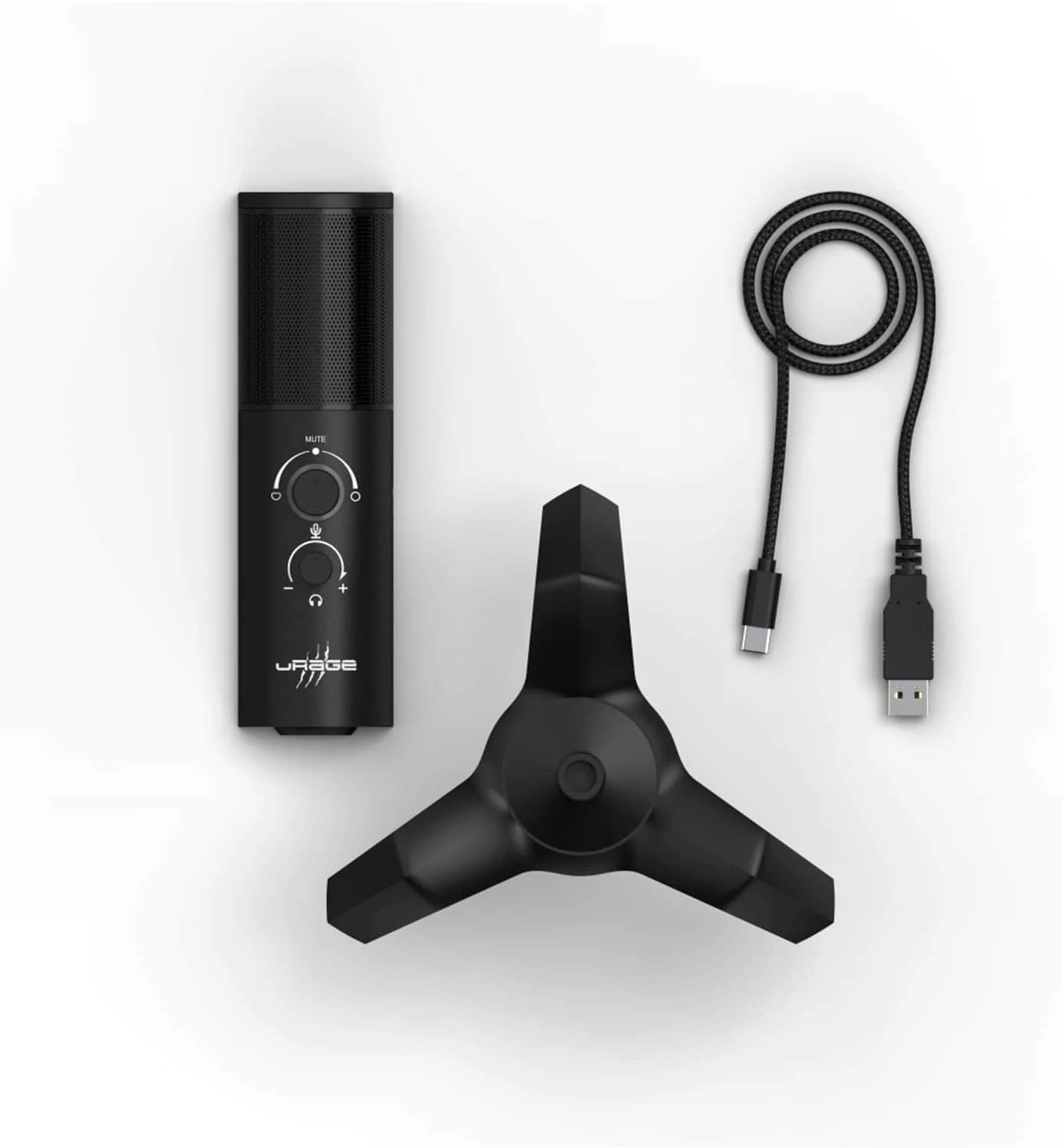 uRage Stream 750 HD microphone with base and USB cable