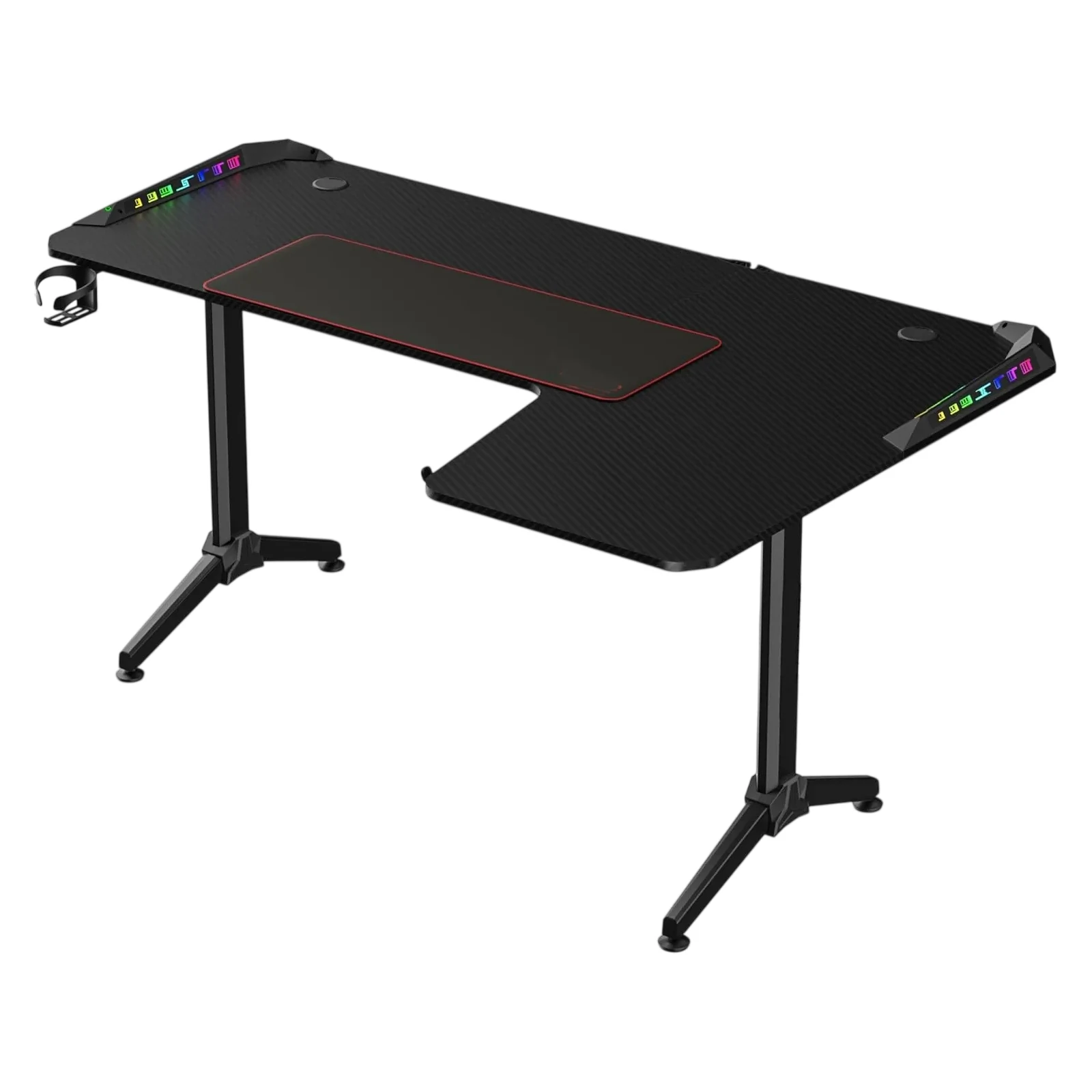 Deadskull RGB L-Shaped Gaming Desk Right Black