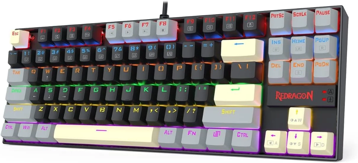 Redragon K552 LGY-R Grey Black keyboard style