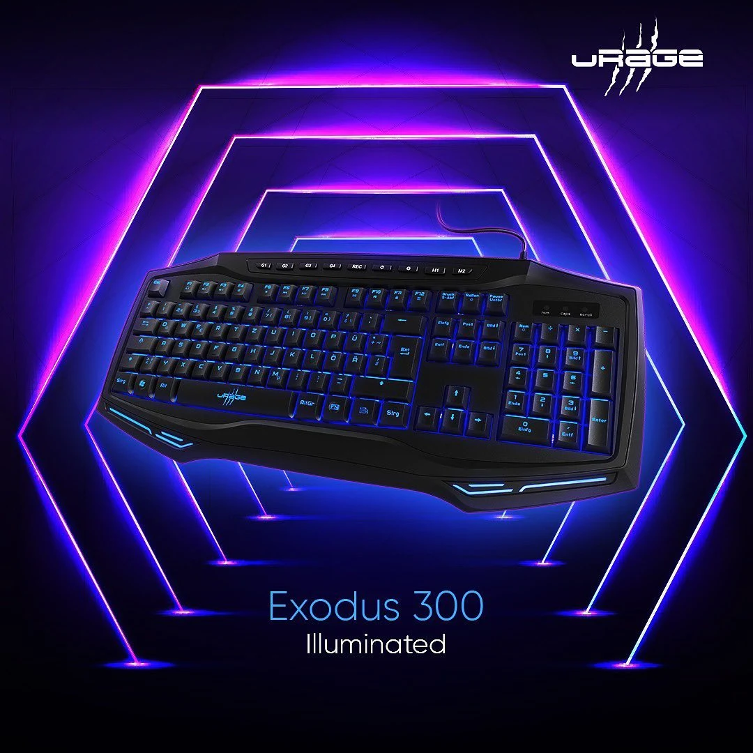 uRage Exodus 300 Illuminated Gaming Keyboard Black