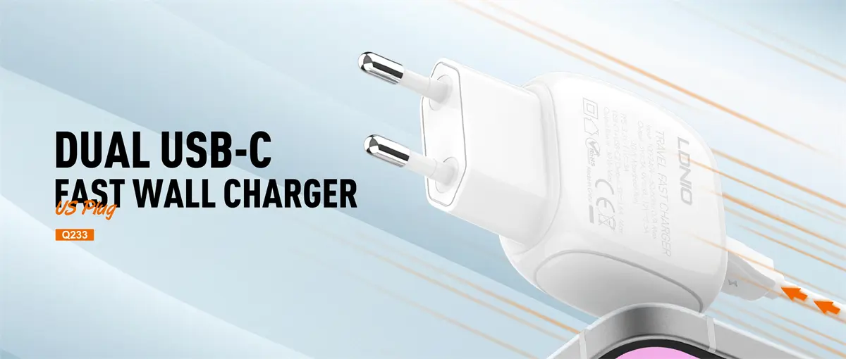 LDNIO Q233 Dual USB-C Fast Charger 30W