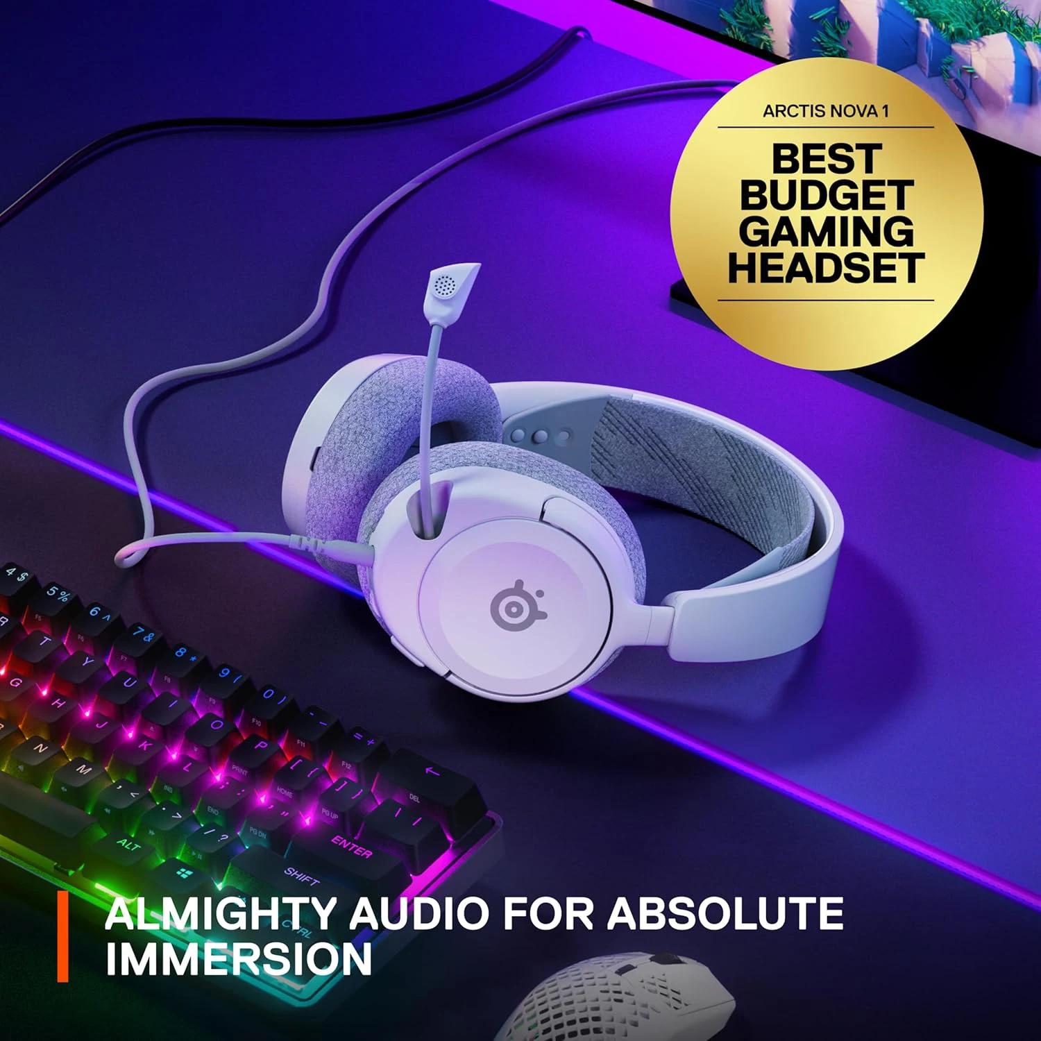 SteelSeries Arctis Nova 1 White Gaming Headset