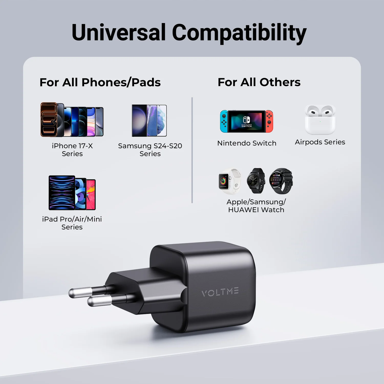 VOLTME Revo 30W Lite C GaN Wall Charger Black