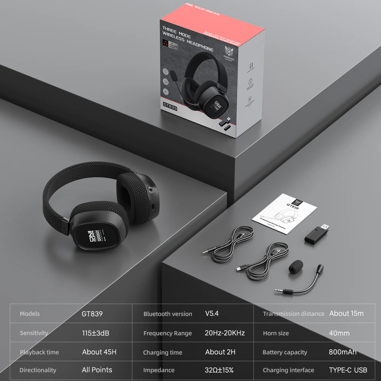 ONIKUMA GT839 Black gaming headset