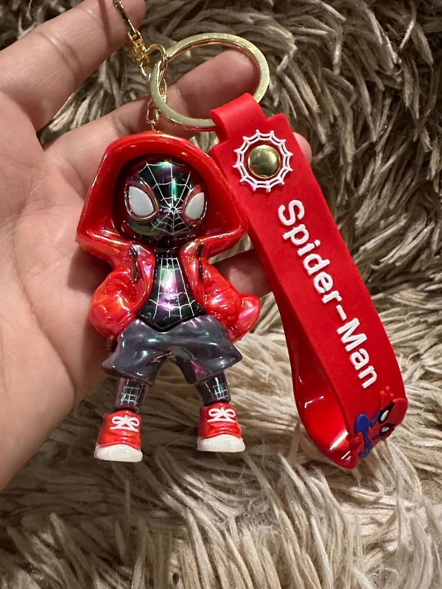 Marvel Spider-Man Miles Morales Red Hoodie Red Strap Keychain
