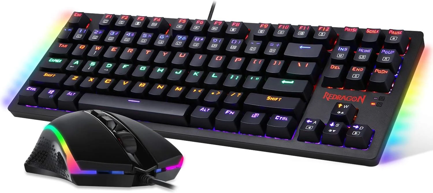 Redragon S113 Mechanical Wired Rainbow Gaming Keyboard and Mouse Combo