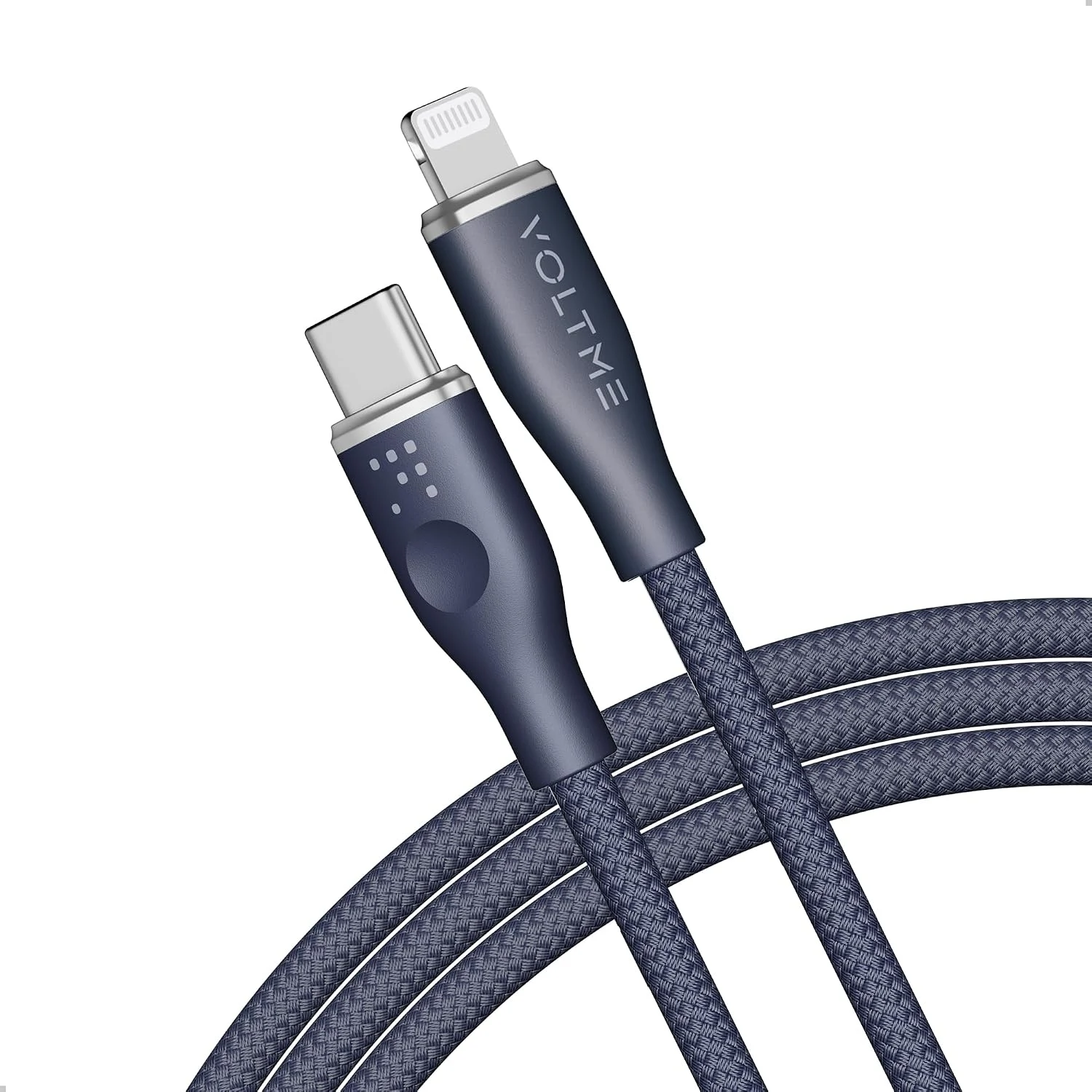 فولتمي باور لينك راج كابل USB-C إلى Lightning أزرق