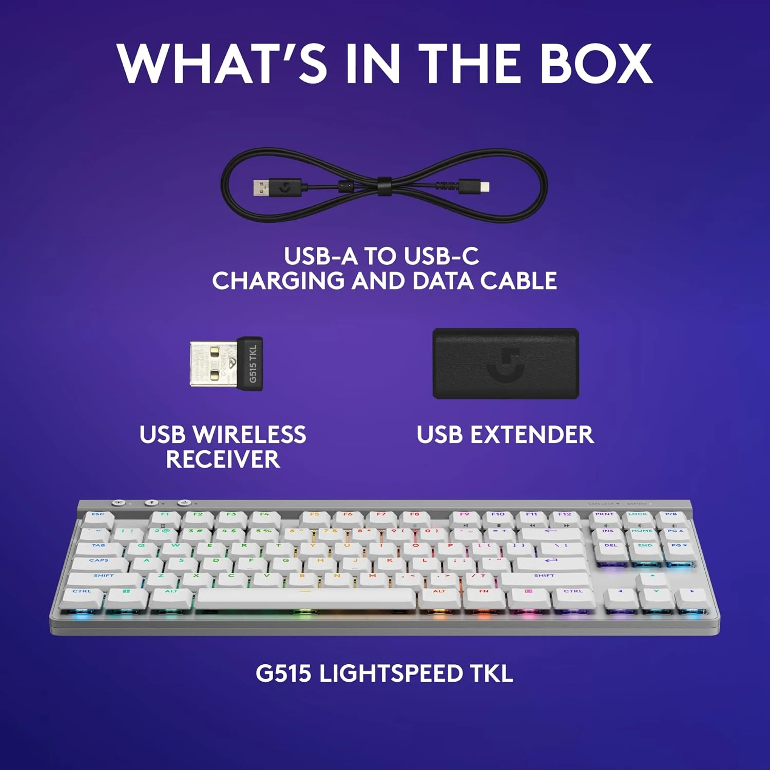 Logitech G515 Lightspeed TKL Wireless Gaming Keyboard - White