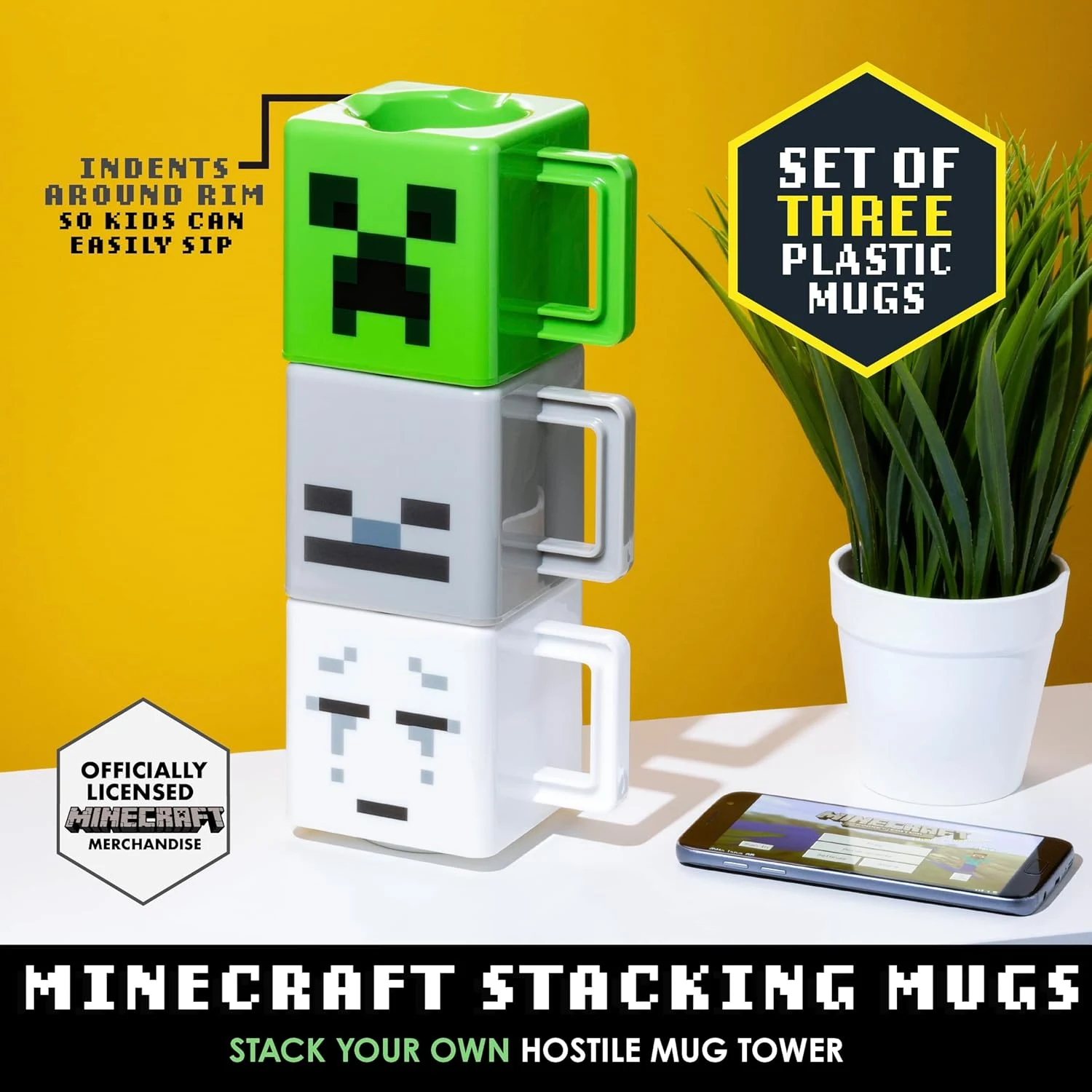 Paladone Minecraft 3x Stacking Mugs
