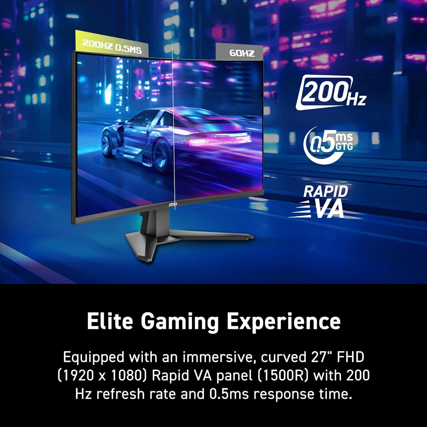 MSI MAG 276CF E20 – 27" FHD 200Hz Rapid VA Curve Gaming Monitor