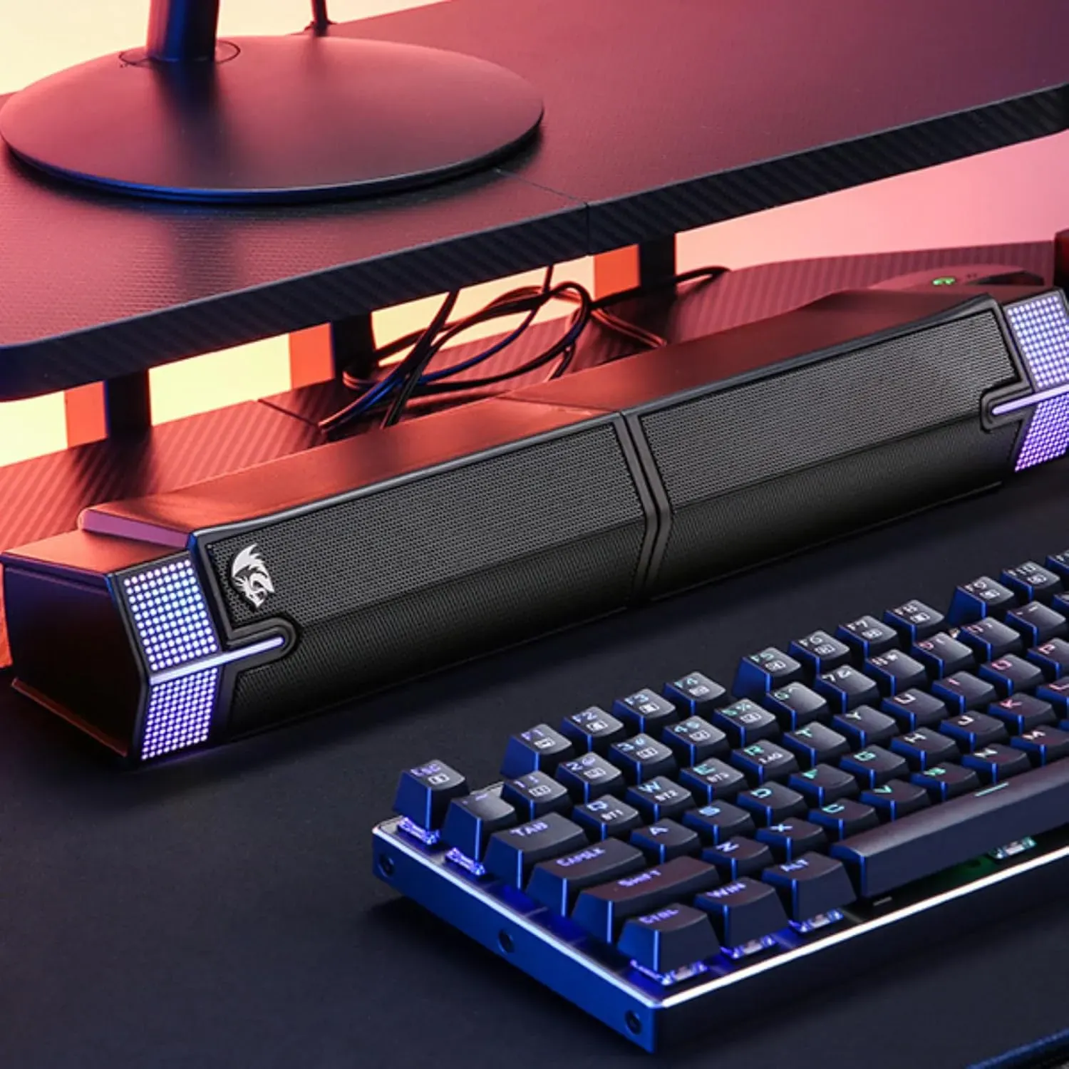 Redragon GS511 Yorick Wireless RGB PC Gaming Soundbar - Black