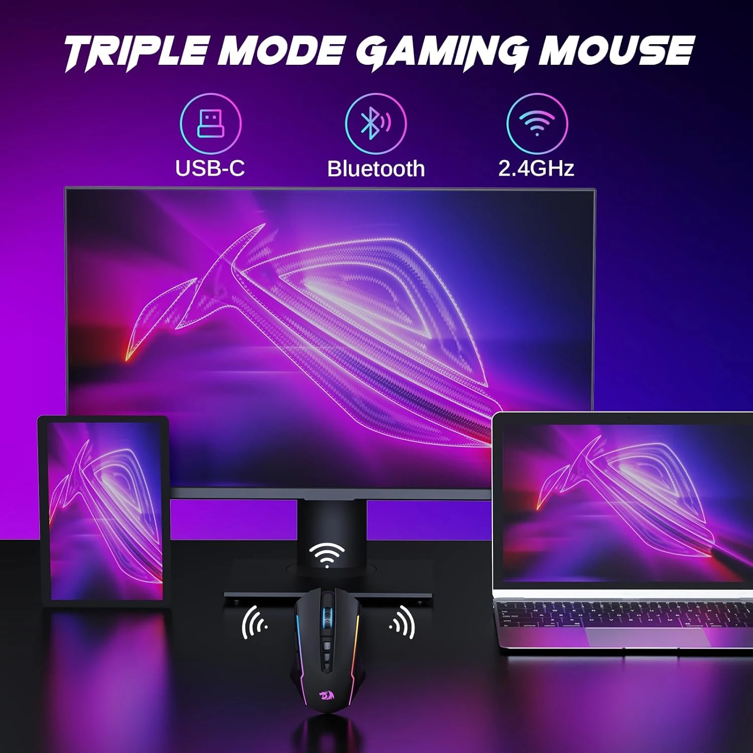 Redragon M914 tri mode connection