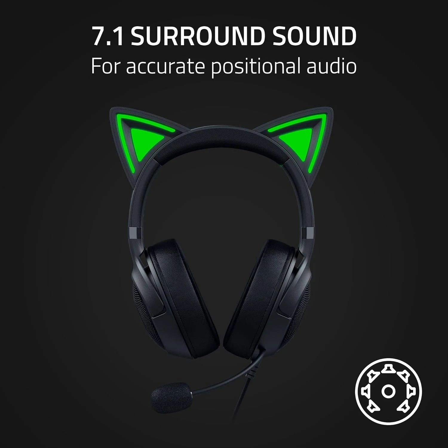 Razer Kraken Kitty V2 Wired RGB Gaming Headset - Black - Open Sealed