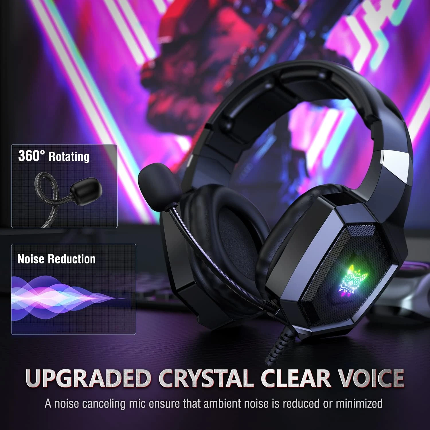 ONIKUMA K8 Wired Gaming Headphone - Black - Open Sealed