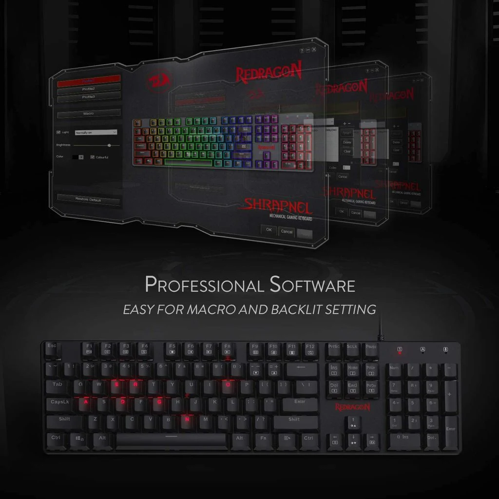 Redragon K589 Shrapnel Pro Low Profile Mechanical Wired RGB Gaming Keyboard